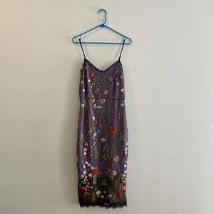 Embroidered vintage cocktail dress